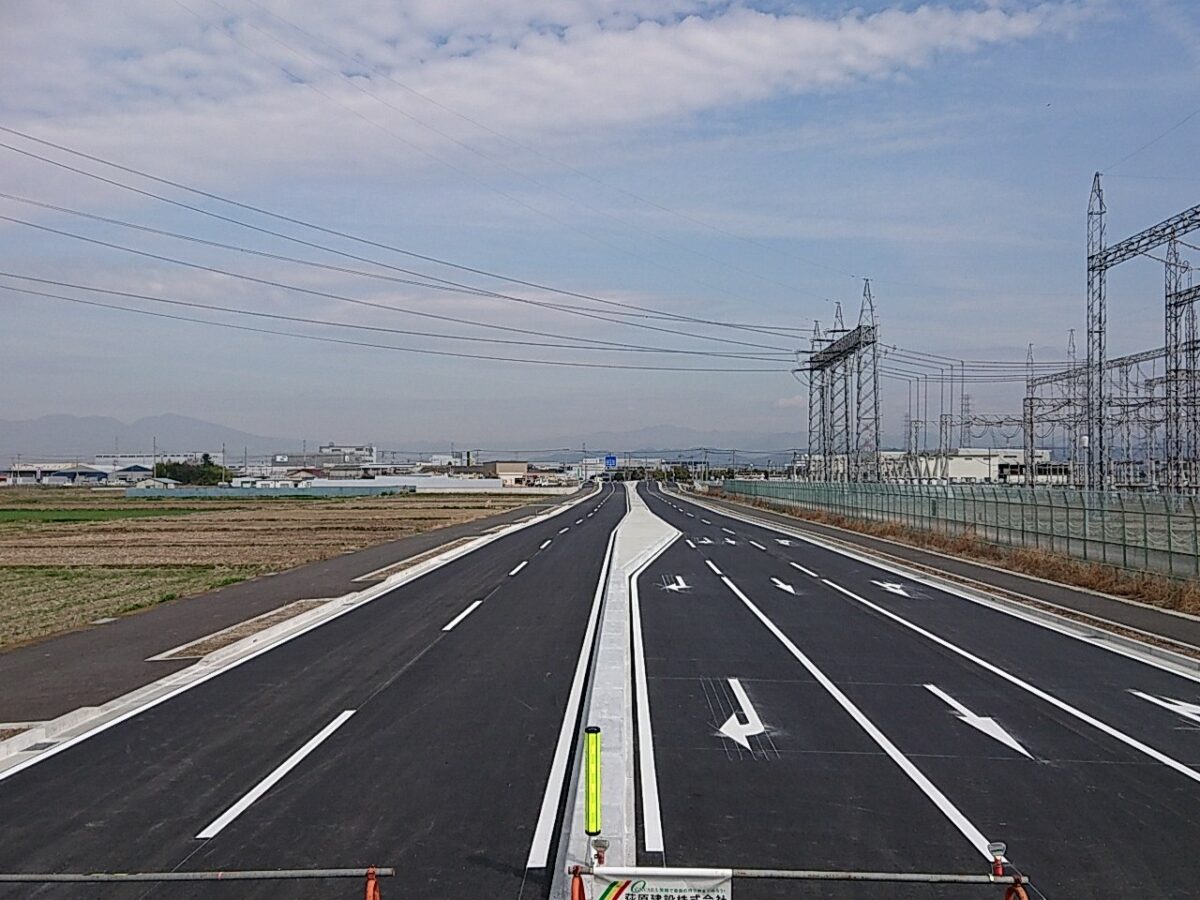 群馬県桐生市 県道道路工事