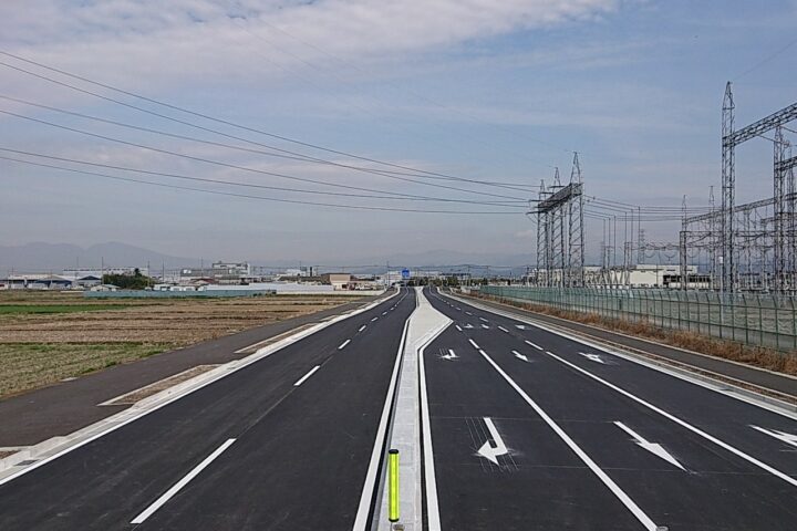 群馬県桐生市 県道道路工事